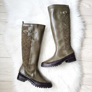 NWOT Talbots Tish Strap Riding Genuine Leather Olive Boots Extended Strap 8.5
